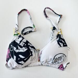 NWT Swiminista x James Peter Henry Graphic Art Toss Print Sexy Bikini Top M